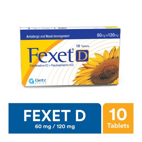 Fexet-D Tablet, 60/120mg, 10-Pack