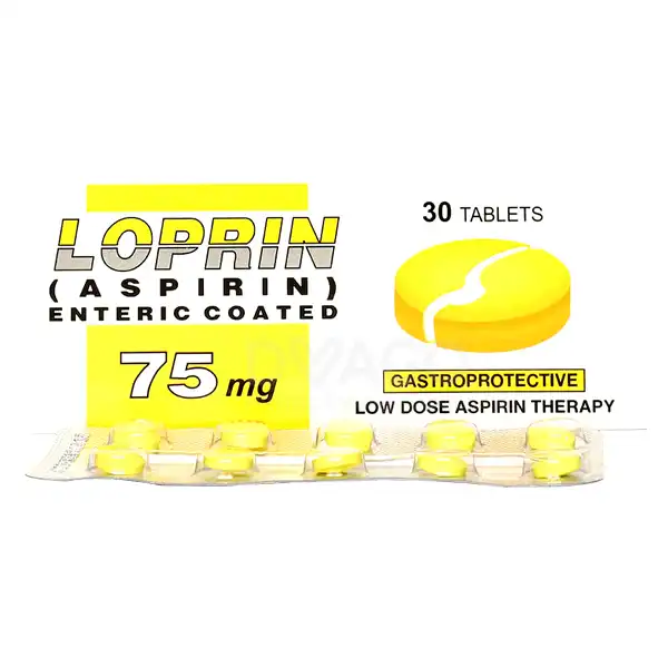 loprin tablets 75mg (1 strip = 10 tablets)g